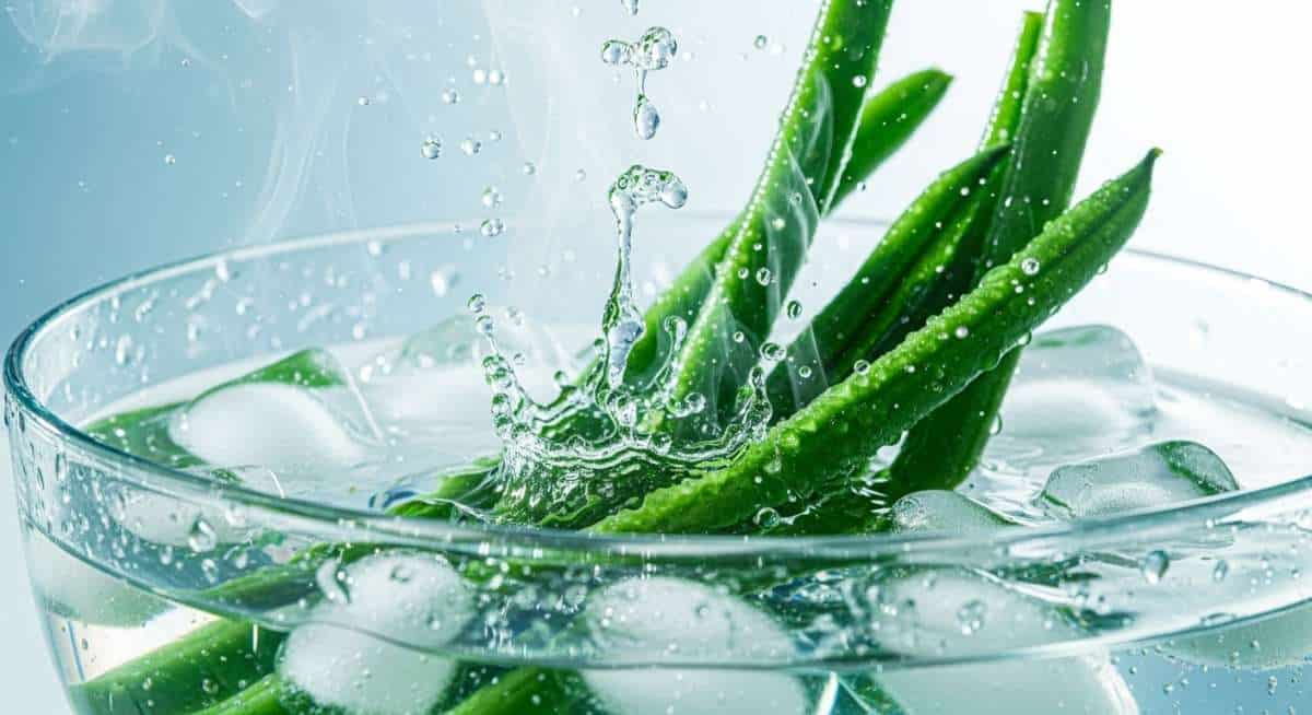 Haricots verts : l’astuce eau glacée qui garde leur vert éclatant en 30 secondes !
